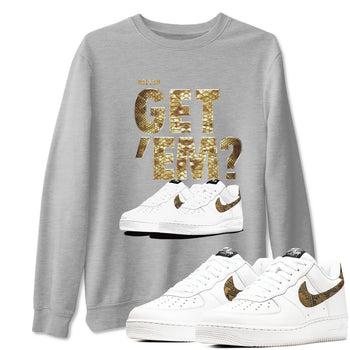 AF1 Ivory Snake shirts to match jordans Did You Get 'Em sneaker match tees Air Force 1 Ivory Snake SNRT Sneaker Release Tees unisex cotton Heather Grey 1 crew neck shirt