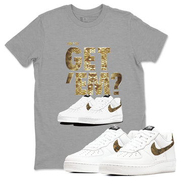 AF1 Ivory Snake shirts to match jordans Did You Get 'Em sneaker match tees Air Force 1 Ivory Snake SNRT Sneaker Release Tees unisex cotton Heather Grey 1 crew neck shirt