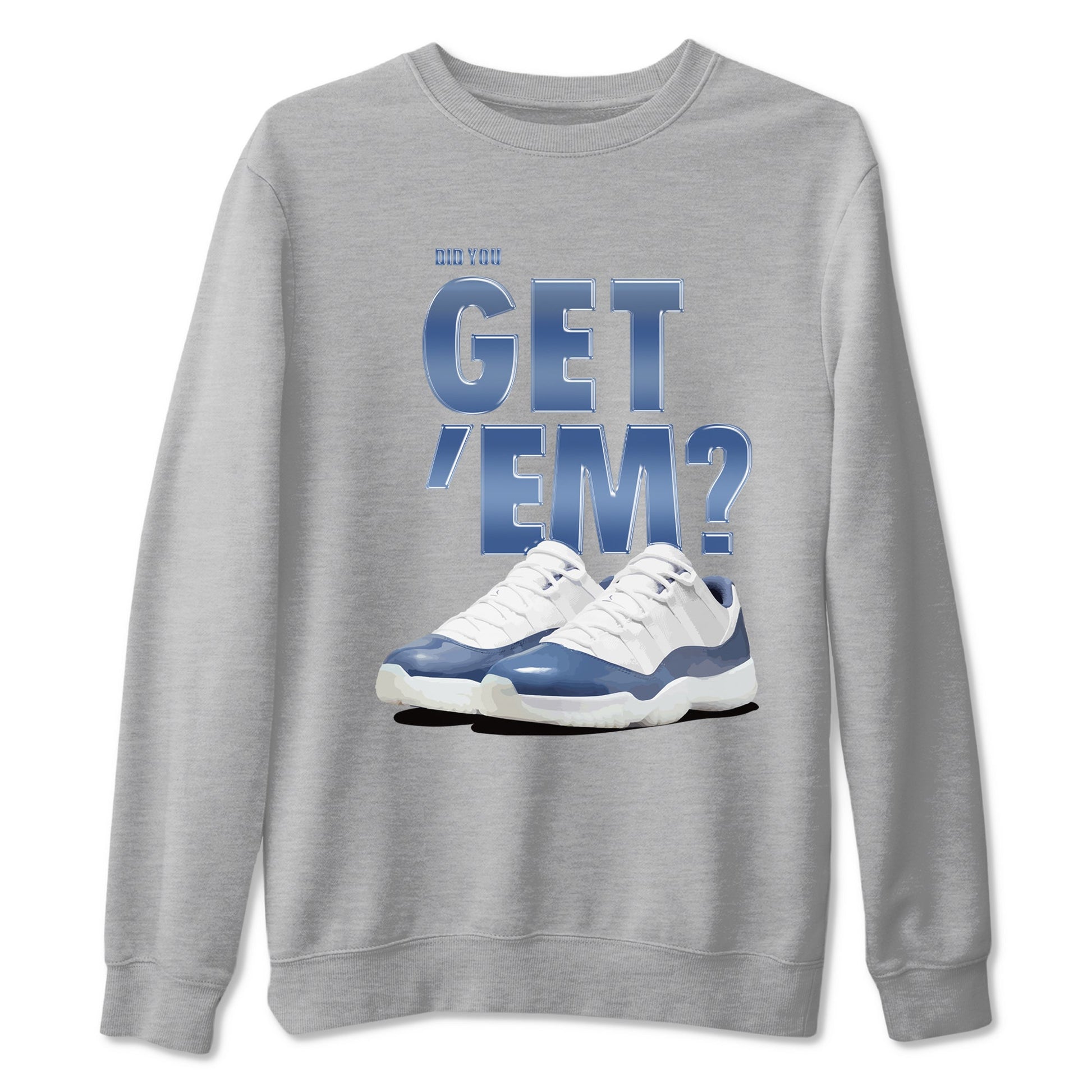 AJ11 Diffused Blue shirts to match jordans Did You Get 'Em sneaker match tees Air Jordan 11 Diffused Blue SNRT Sneaker Tees streetwear brand Heather Grey 2 unisex cotton tee