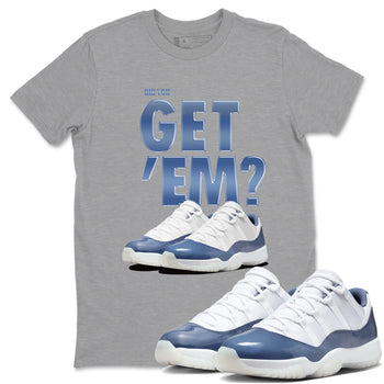 AJ11 Diffused Blue shirts to match jordans Did You Get 'Em sneaker match tees Air Jordan 11 Diffused Blue SNRT Sneaker Tees streetwear brand Heather Grey 1 unisex cotton tee