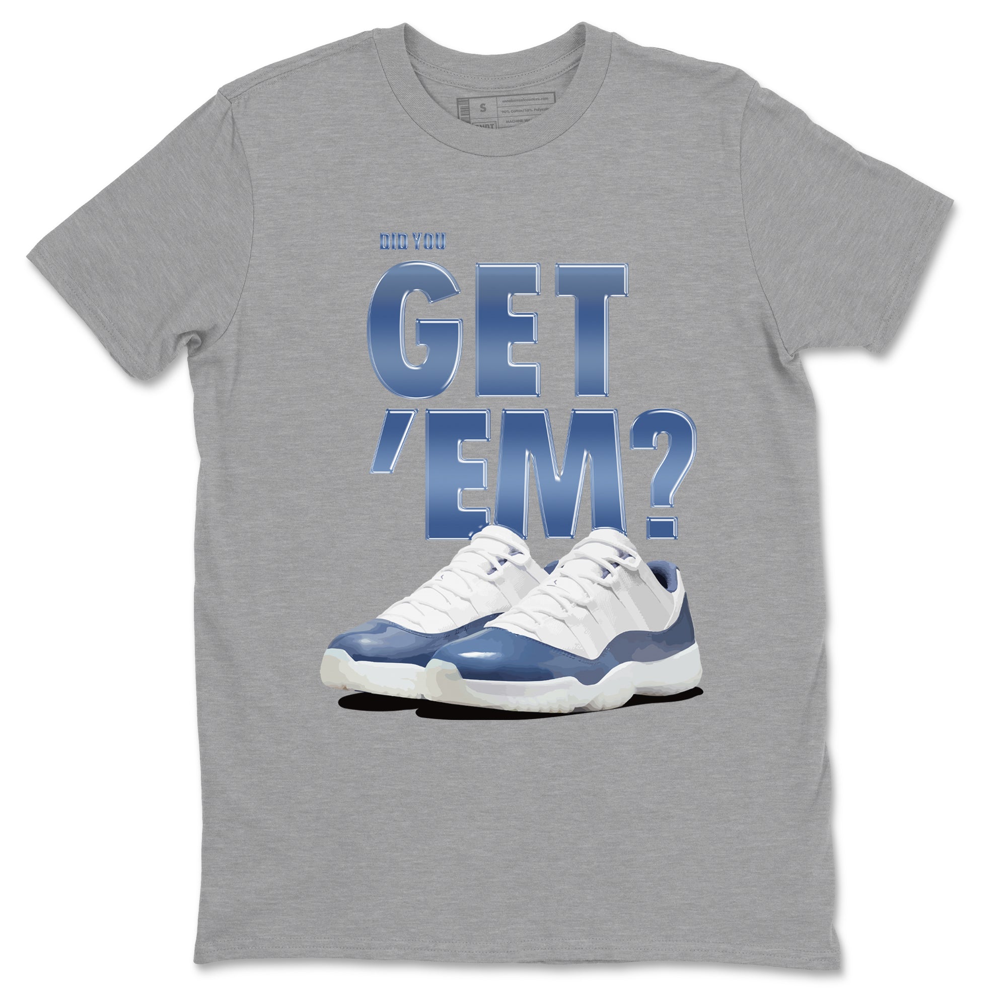 AJ11 Diffused Blue shirts to match jordans Did You Get 'Em sneaker match tees Air Jordan 11 Diffused Blue SNRT Sneaker Tees streetwear brand Heather Grey 2 unisex cotton tee