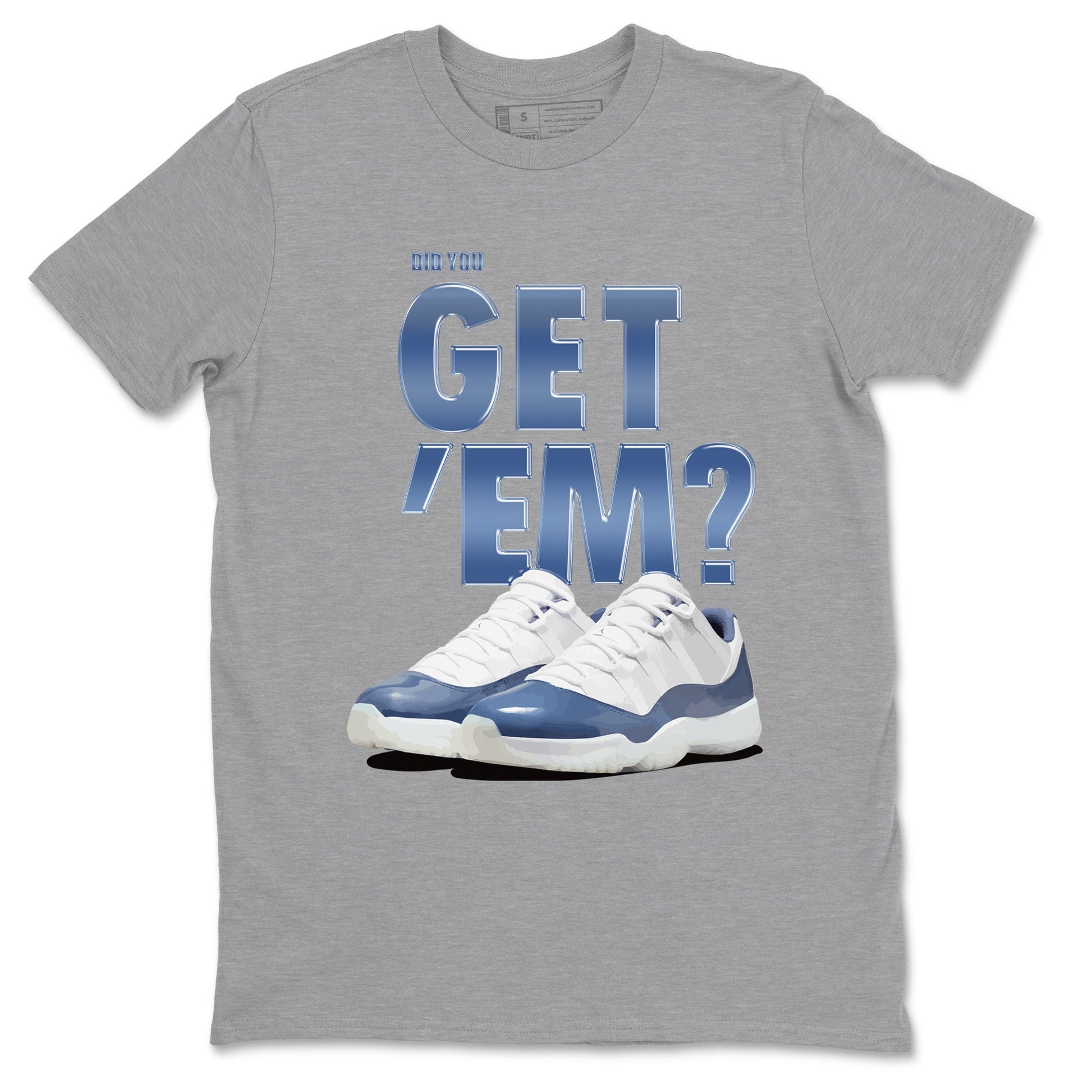 AJ11 Diffused Blue shirts to match jordans Did You Get 'Em sneaker match tees Air Jordan 11 Diffused Blue SNRT Sneaker Tees streetwear brand Heather Grey 2 unisex cotton tee