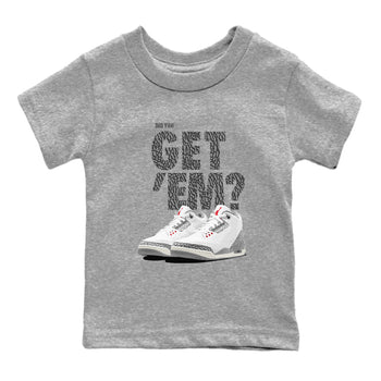 3s Cement Grey shirts to match jordans Did You Get 'Em sneaker match tees Air Jordan 3 Cement Grey SNRT Sneaker Tees streetwear brand Baby and Youth Heather Grey 2 cotton tee