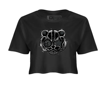 3s Black Cat shirts to match jordans Digital Cat Face sneaker match tees AJ3 Retro Black Cat match shoes to clothes SNRT Sneaker Tees unisex cotton Black 2 crop tee