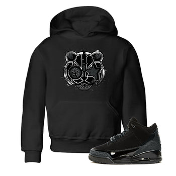 3s Black Cat shirts to match jordans Digital Cat Face sneaker match tees AJ3 Retro Black Cat match shoes to clothes SNRT Sneaker Tees Youth Baby Black 1 tee