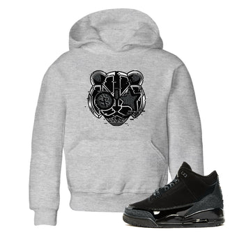 3s Black Cat shirts to match jordans Digital Cat Face sneaker match tees AJ3 Retro Black Cat match shoes to clothes SNRT Sneaker Tees Youth Baby Heather Grey 1 tee