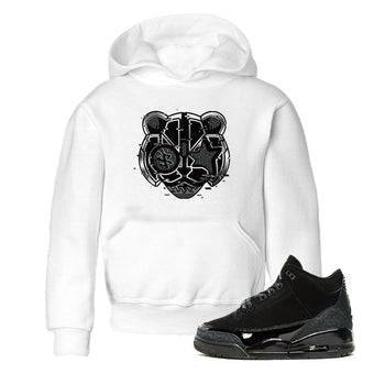 3s Black Cat shirts to match jordans Digital Cat Face sneaker match tees AJ3 Retro Black Cat match shoes to clothes SNRT Sneaker Tees Youth Baby White 1 tee