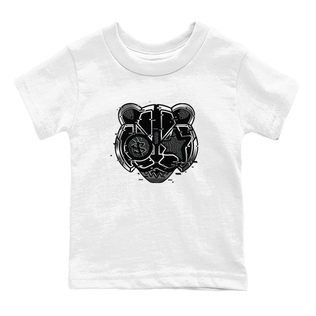 3s Black Cat shirts to match jordans Digital Cat Face sneaker match tees AJ3 Retro Black Cat match shoes to clothes SNRT Sneaker Tees Youth Baby White 2 tee
