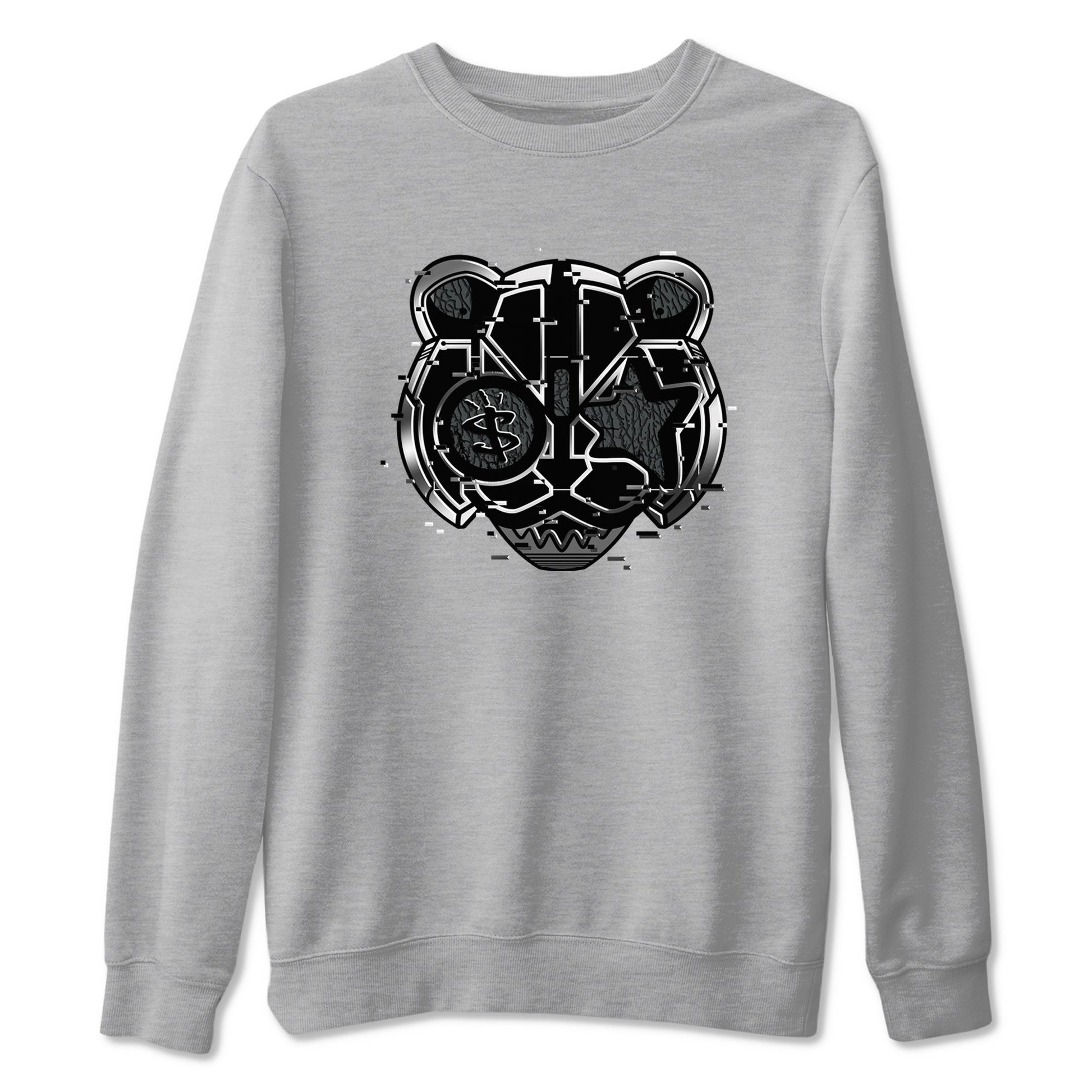 3s Black Cat shirts to match jordans Digital Cat Face sneaker match tees AJ3 Retro Black Cat match shoes to clothes SNRT Sneaker Tees unisex cotton Heather Grey 2 shirts