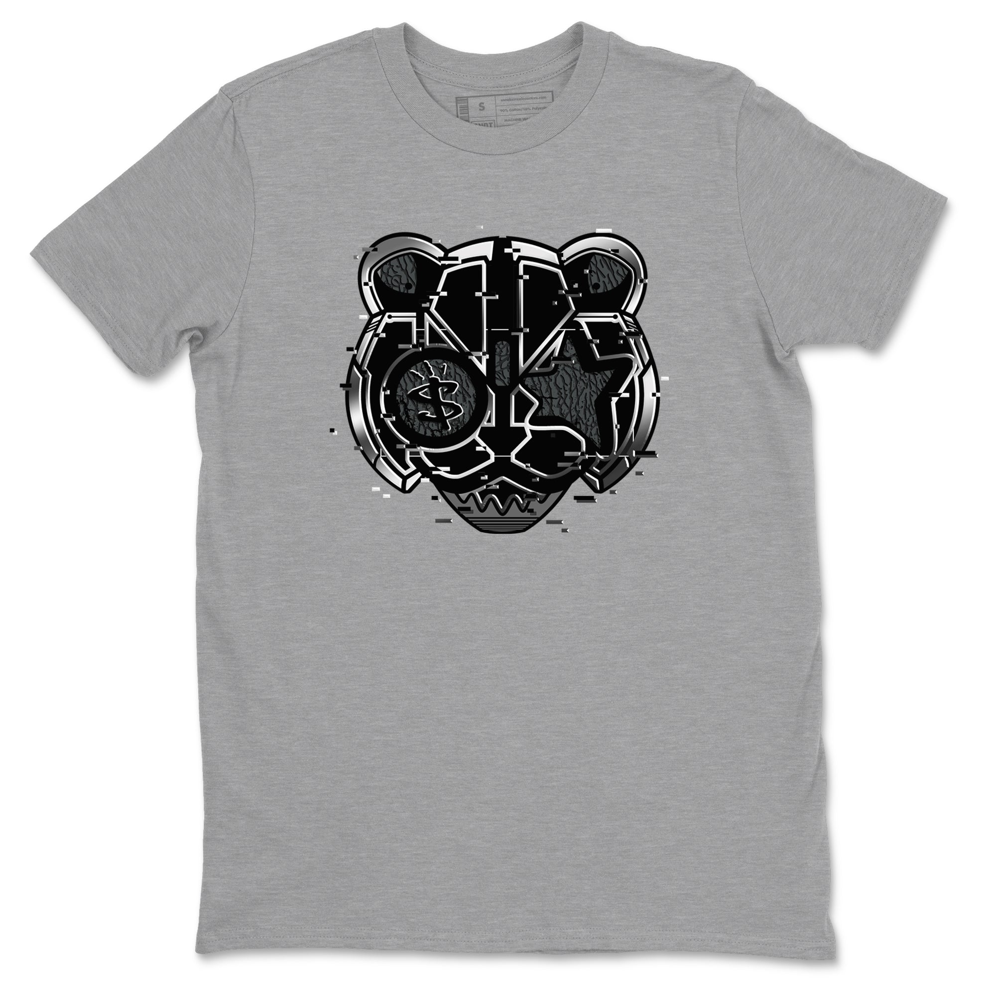 3s Black Cat shirts to match jordans Digital Cat Face sneaker match tees AJ3 Retro Black Cat match shoes to clothes SNRT Sneaker Tees unisex cotton Heather Grey 2 shirts
