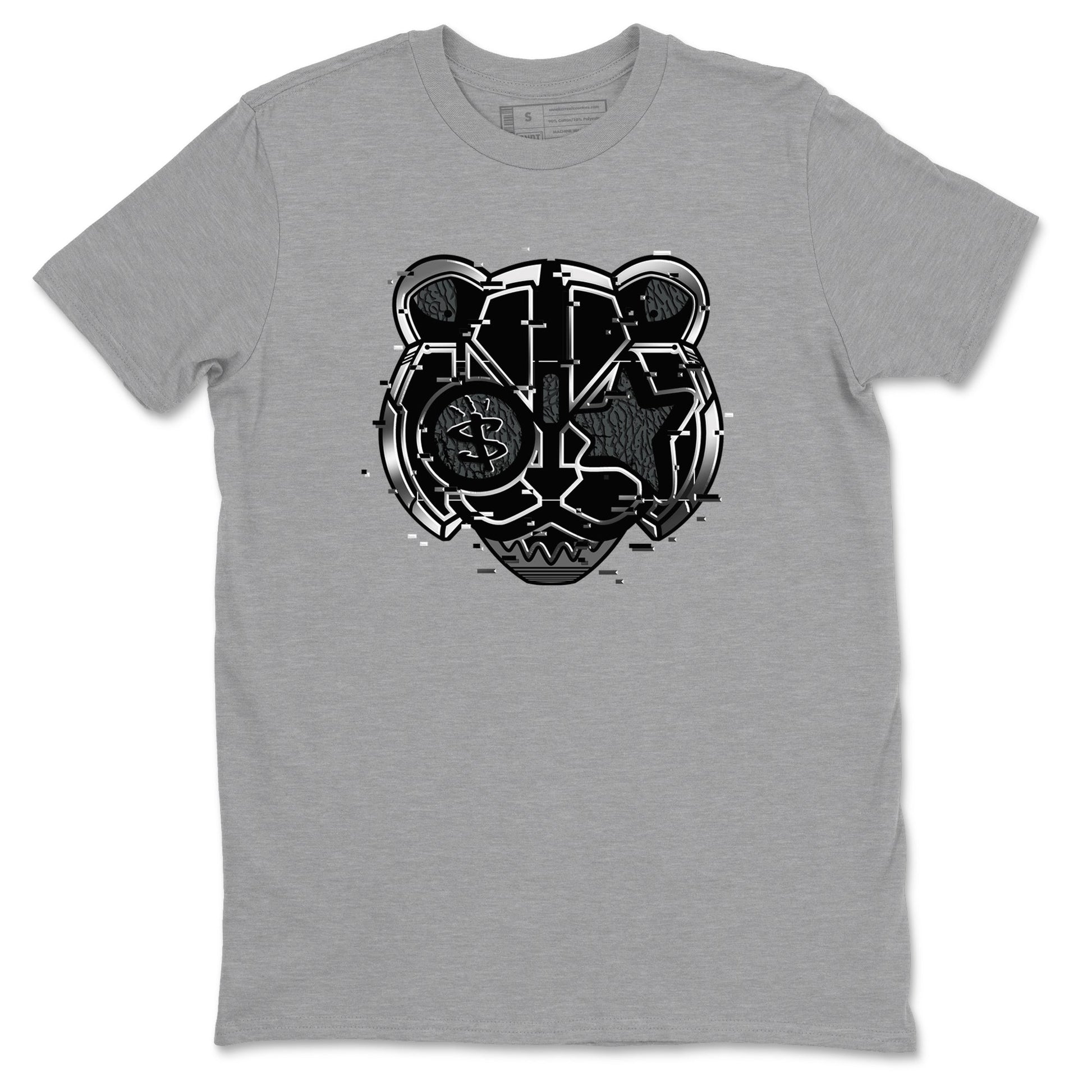 3s Black Cat shirts to match jordans Digital Cat Face sneaker match tees AJ3 Retro Black Cat match shoes to clothes SNRT Sneaker Tees unisex cotton Heather Grey 2 shirts
