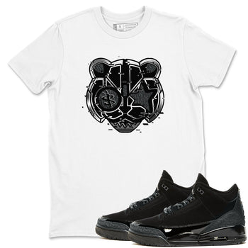 3s Black Cat shirts to match jordans Digital Cat Face sneaker match tees AJ3 Retro Black Cat match shoes to clothes SNRT Sneaker Tees unisex cotton White 1 shirts