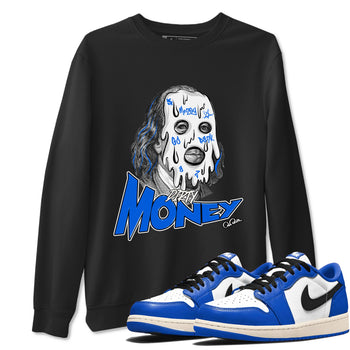 AJ1 Game Royal shirt to match jordans Dirty Money sneaker tees Air Jordan 1 Game Royal SNRT Sneaker Release Tees unisex cotton Black 1 crew neck shirt