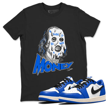 AJ1 Game Royal shirt to match jordans Dirty Money sneaker tees Air Jordan 1 Game Royal SNRT Sneaker Release Tees unisex cotton Black 1 crew neck shirt