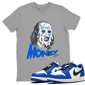 AJ1 Game Royal shirt to match jordans Dirty Money sneaker tees Air Jordan 1 Game Royal SNRT Sneaker Release Tees unisex cotton Heather Grey 1 crew neck shirt