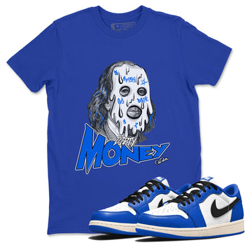 AJ1 Game Royal shirt to match jordans Dirty Money sneaker tees Air Jordan 1 Game Royal SNRT Sneaker Release Tees unisex cotton Royal Blue 1 crew neck shirt