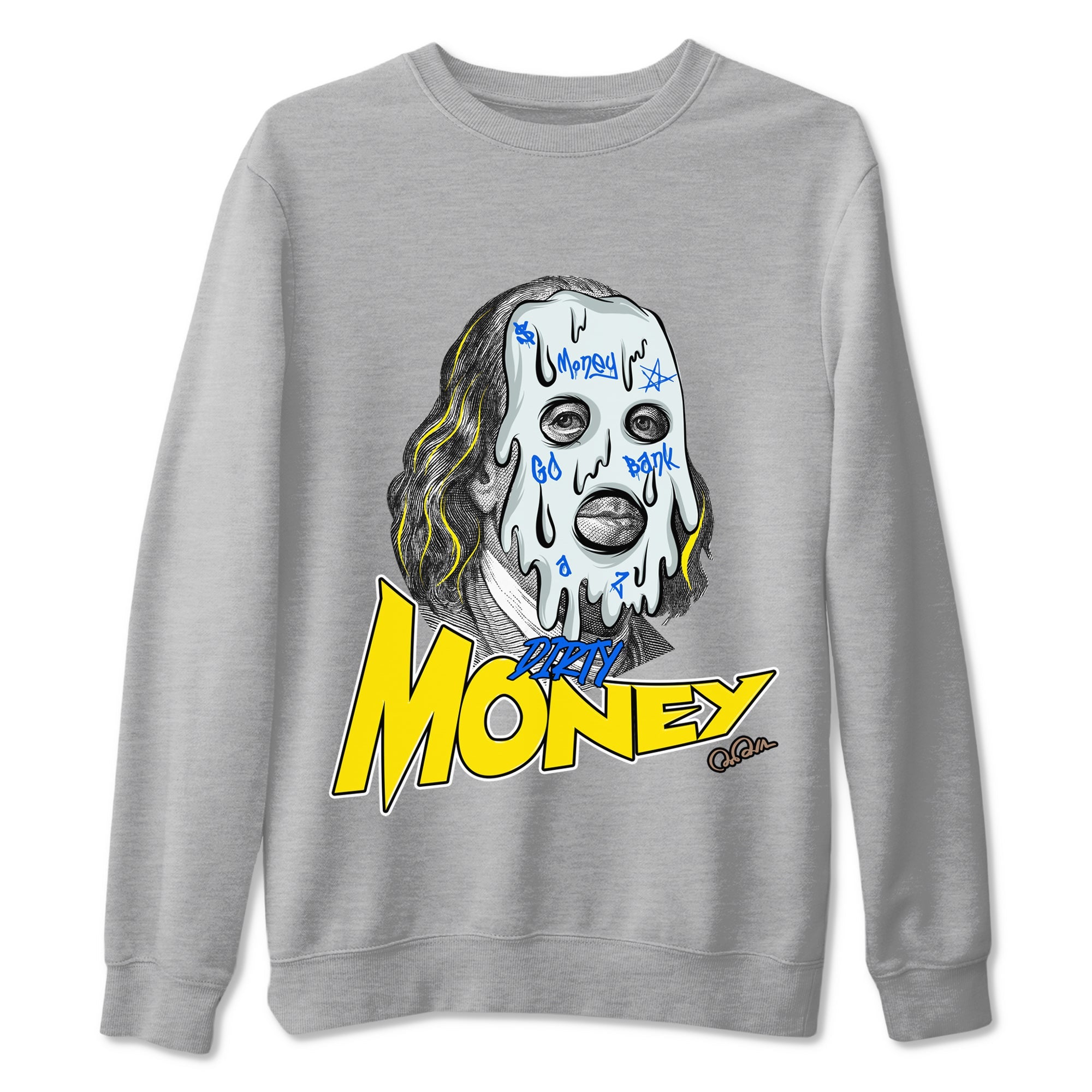 1s Travis Scott Canary shirt to match jordans Dirty Money sneaker tees Air Jordan 1 Travis Scott Canary SNRT Sneaker Release Tees unisex cotton Heather Grey 2 crew neck shirt