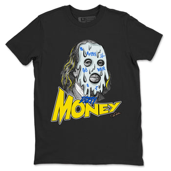 1s Travis Scott Canary shirt to match jordans Dirty Money sneaker tees Air Jordan 1 Travis Scott Canary SNRT Sneaker Release Tees unisex cotton Black 2 crew neck shirt