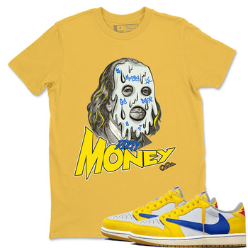 1s Travis Scott Canary shirt to match jordans Dirty Money sneaker tees Air Jordan 1 Travis Scott Canary SNRT Sneaker Release Tees unisex cotton Daisy 1 crew neck shirt