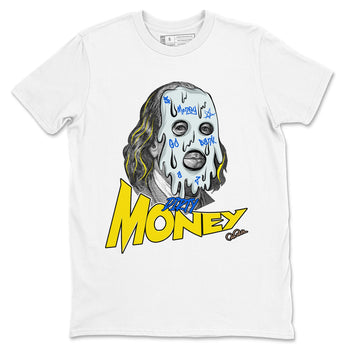 1s Travis Scott Canary shirt to match jordans Dirty Money sneaker tees Air Jordan 1 Travis Scott Canary SNRT Sneaker Release Tees unisex cotton White 2 crew neck shirt