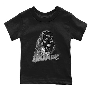 12s Black Wolf Grey shirts to match jordans Dirty Money sneaker match tees Air Jordan 12 Barons match shoes to clothes SNRT Sneaker Tees Youth Baby Black 2 tee
