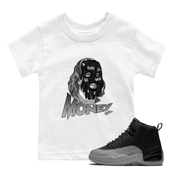 12s Black Wolf Grey shirts to match jordans Dirty Money sneaker match tees Air Jordan 12 Barons match shoes to clothes SNRT Sneaker Tees Youth Baby White 1 tee