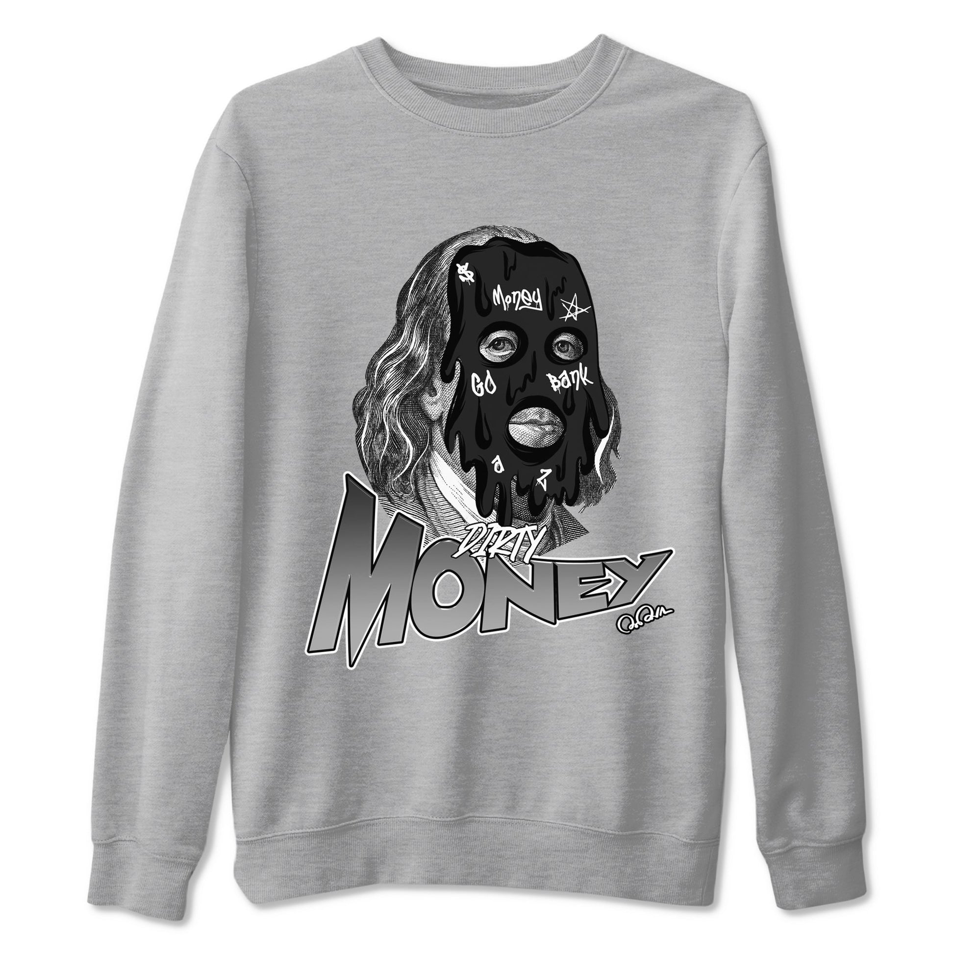 12s Black Wolf Grey shirts to match jordans Dirty Money sneaker match tees Air Jordan 12 Barons match shoes to clothes SNRT Sneaker Tees unisex cotton Heather Grey 2 shirts