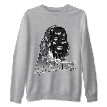 12s Black Wolf Grey shirts to match jordans Dirty Money sneaker match tees Air Jordan 12 Barons match shoes to clothes SNRT Sneaker Tees unisex cotton Heather Grey 2 shirts