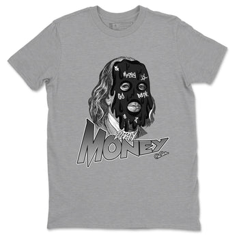12s Black Wolf Grey shirts to match jordans Dirty Money sneaker match tees Air Jordan 12 Barons match shoes to clothes SNRT Sneaker Tees unisex cotton Heather Grey 2 shirts