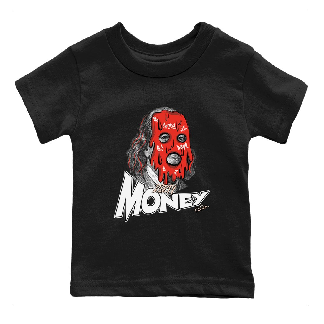 13s Dune Red shirts to match jordans Dirty Money sneaker match tees Air Jordan 13 Dune Red SNRT Sneaker Tees streetwear brand Baby and Youth Black 2 cotton tee