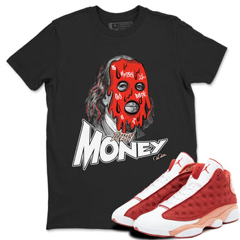13s Dune Red shirts to match jordans Dirty Money sneaker match tees Air Jordan 13 Dune Red SNRT Sneaker Tees streetwear brand Black 1 unisex cotton tee