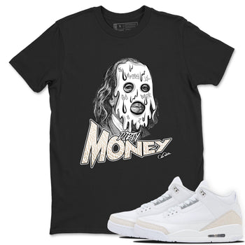 Dirty Money sneaker match t-shirt styled to complete your fit with the Air Jordan 3 Pure Money sneakers, shown in Black 1.
