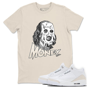 Dirty Money sneaker match t-shirt styled to complete your fit with the Air Jordan 3 Pure Money sneakers, shown in Natural 1.
