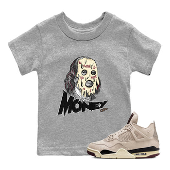 4s A Ma Maniere x Fossil Stone shirts to match jordans Dirty Money sneaker match tees Air Jordan 4 A Ma Maniere x Fossil Stone match shoes to clothes SNRT Sneaker Tees Youth Baby Heather Grey 1 tee