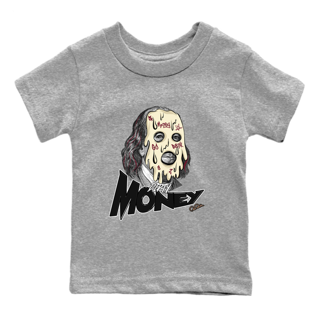 4s A Ma Maniere x Fossil Stone shirts to match jordans Dirty Money sneaker match tees Air Jordan 4 A Ma Maniere x Fossil Stone match shoes to clothes SNRT Sneaker Tees Youth Baby Heather Grey 2 tee