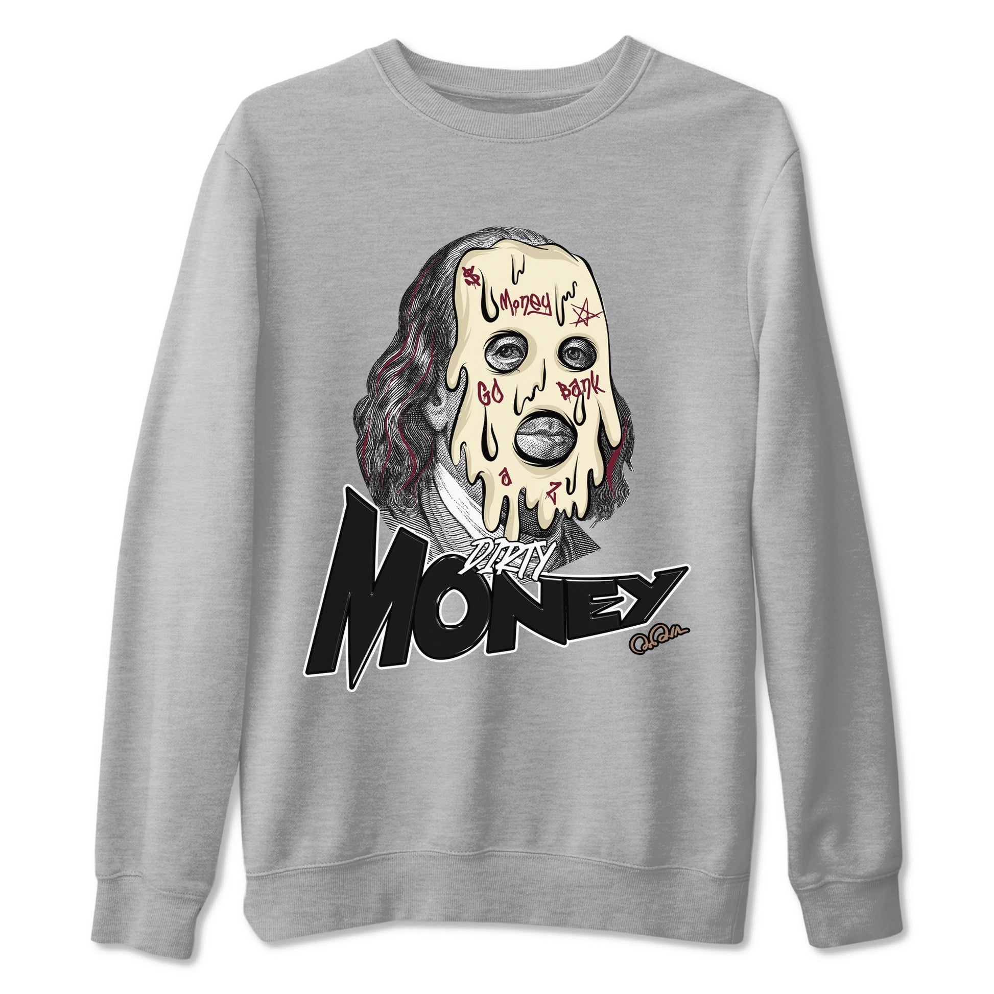 4s A Ma Maniere x Fossil Stone shirts to match jordans Dirty Money sneaker match tees Air Jordan 4 A Ma Maniere x Fossil Stone match shoes to clothes SNRT Sneaker Tees unisex cotton Heather Grey 2 shirts