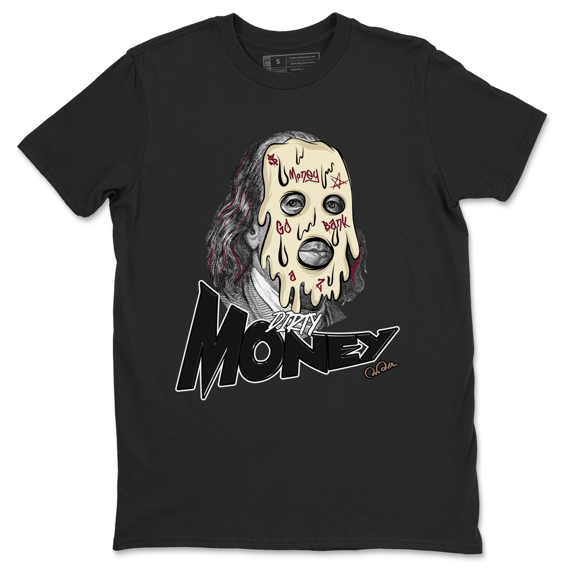 4s A Ma Maniere x Fossil Stone shirts to match jordans Dirty Money sneaker match tees Air Jordan 4 A Ma Maniere x Fossil Stone match shoes to clothes SNRT Sneaker Tees unisex cotton Black 2 shirts