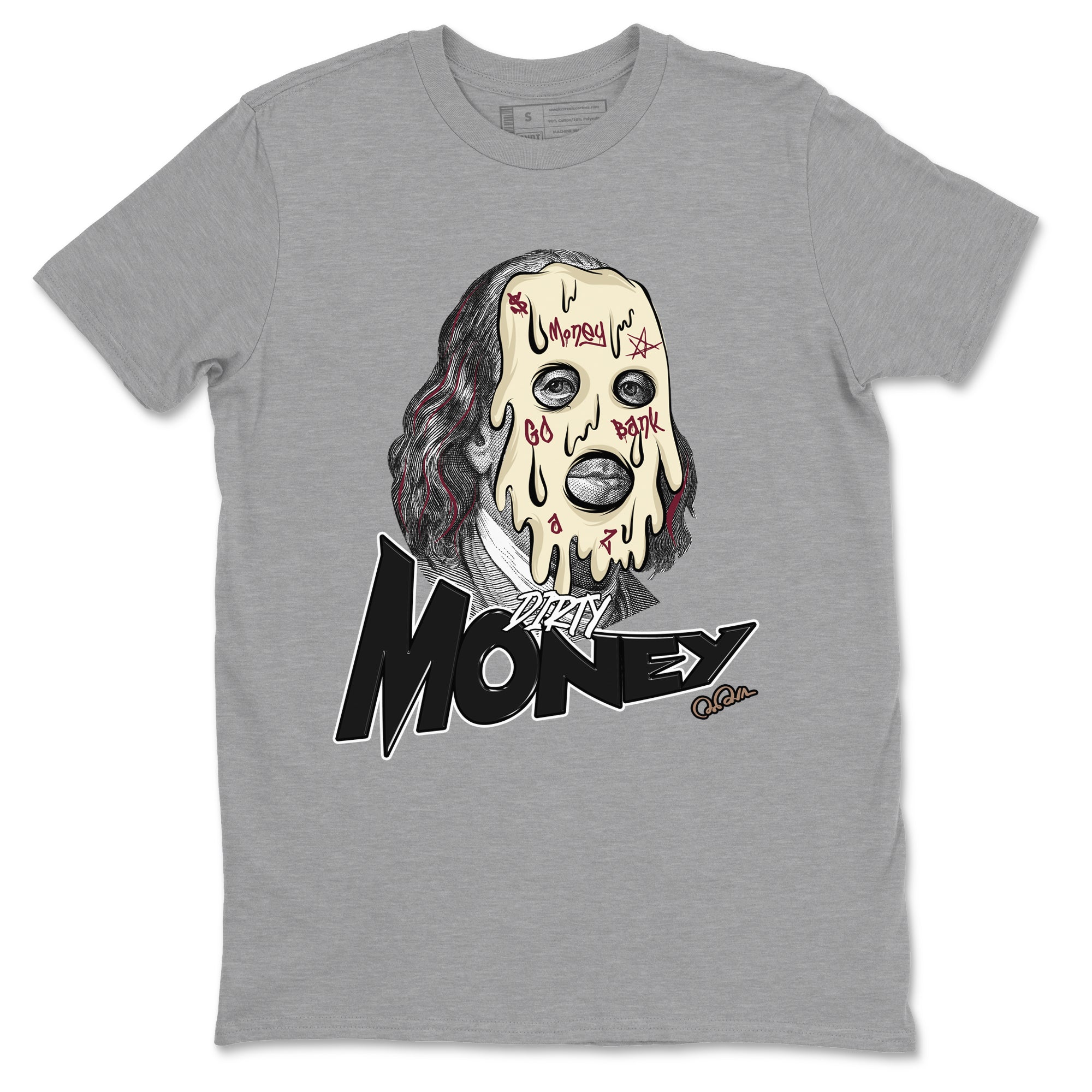 4s A Ma Maniere x Fossil Stone shirts to match jordans Dirty Money sneaker match tees Air Jordan 4 A Ma Maniere x Fossil Stone match shoes to clothes SNRT Sneaker Tees unisex cotton Heather Grey 2 shirts