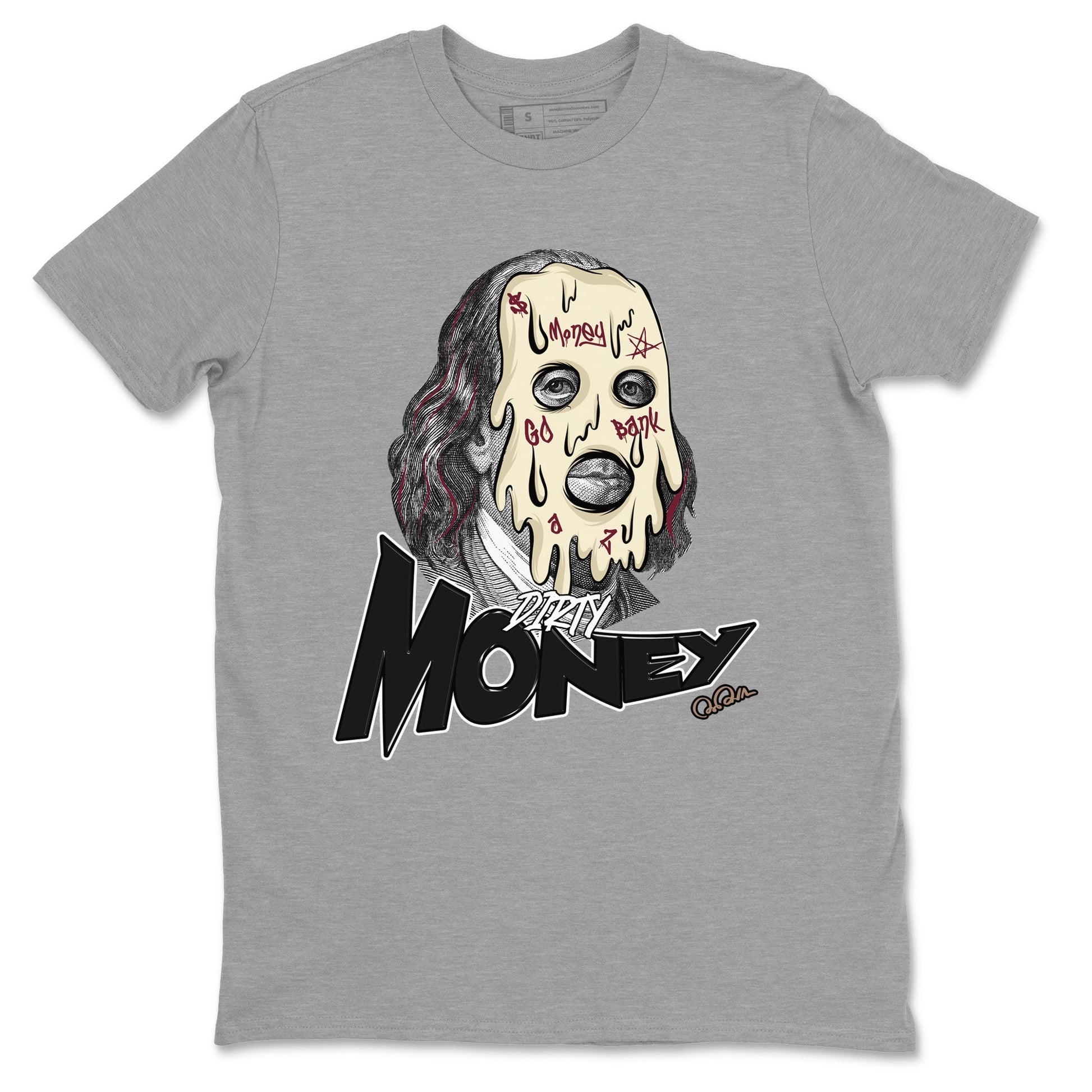4s A Ma Maniere x Fossil Stone shirts to match jordans Dirty Money sneaker match tees Air Jordan 4 A Ma Maniere x Fossil Stone match shoes to clothes SNRT Sneaker Tees unisex cotton Heather Grey 2 shirts