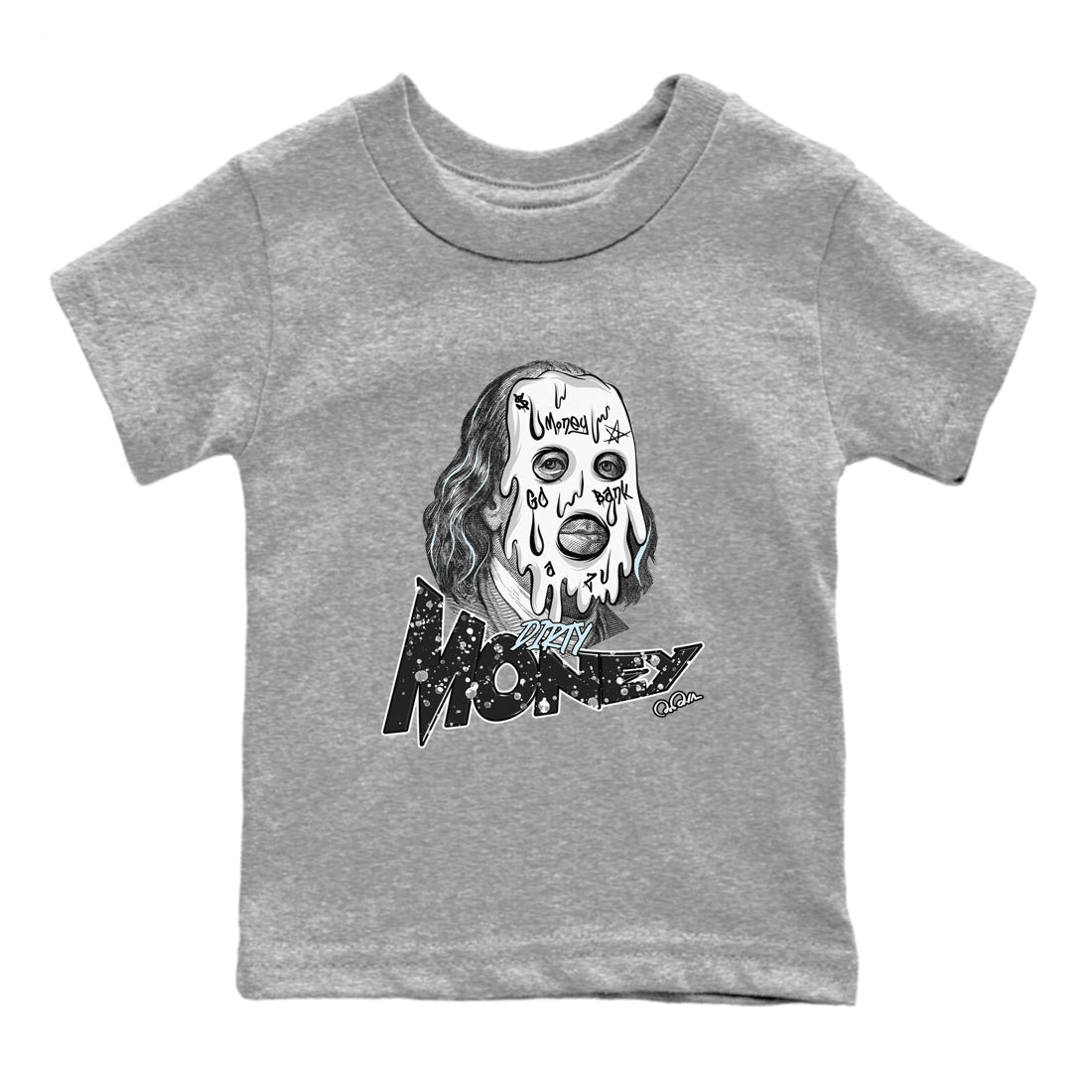 AJ6 White Black shirts to match jordans Dirty Money sneaker match tees Air Jordan 6 White Black SNRT Sneaker Tees streetwear brand Baby and Youth Heather Grey 2 cotton tee