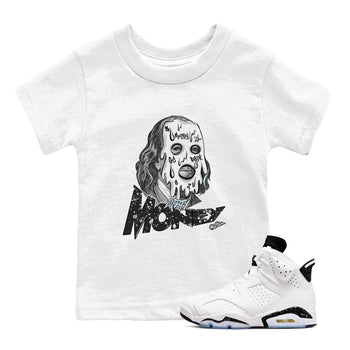 AJ6 White Black shirts to match jordans Dirty Money sneaker match tees Air Jordan 6 White Black SNRT Sneaker Tees streetwear brand Baby and Youth White 1 cotton tee
