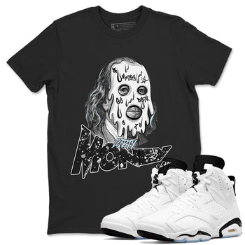 AJ6 White Black shirts to match jordans Dirty Money sneaker match tees Air Jordan 6 White Black SNRT Sneaker Tees streetwear brand Black 1 unisex cotton tee