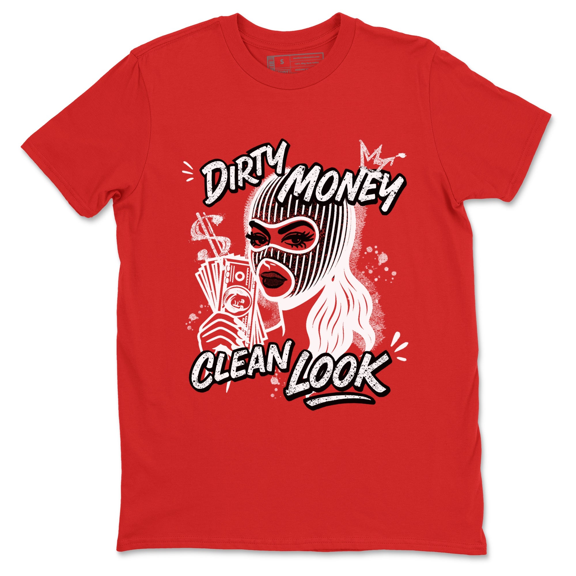 Dirty Money Clean Look sneaker match t-shirt styled to complete your fit with the Air Force 1 University Red sneakers, AF1 Terror Squad shown in Red 2.