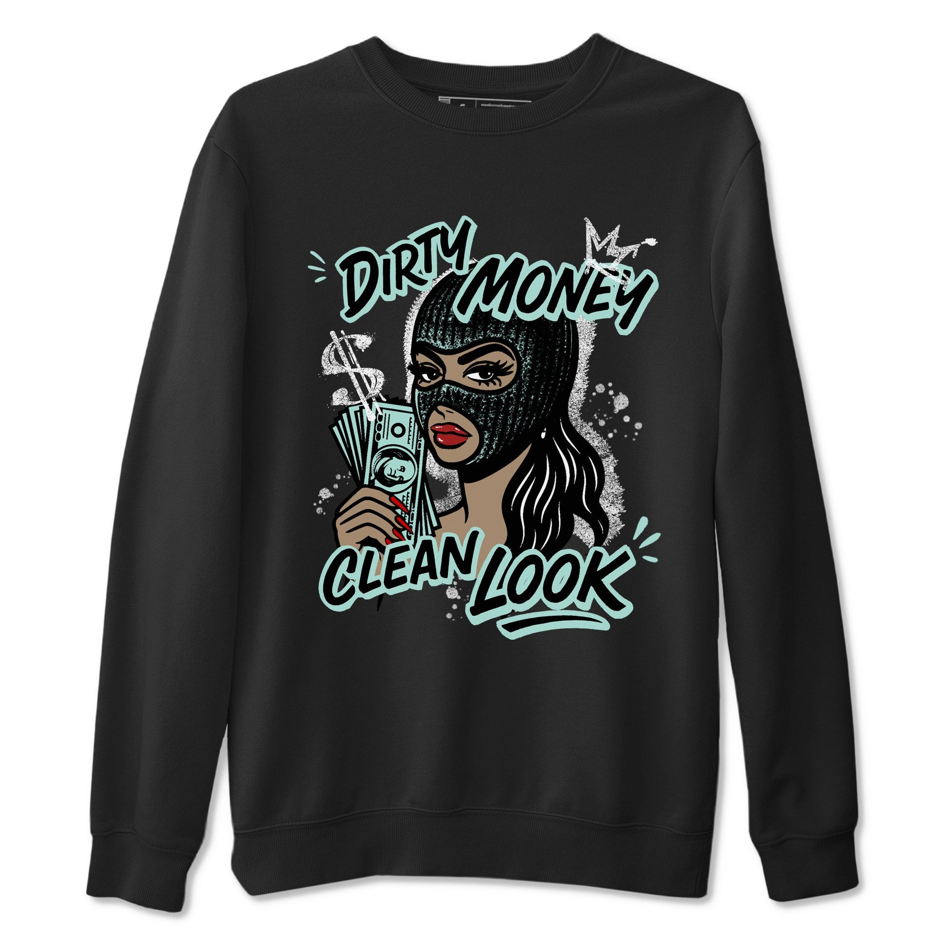 Dirty Money Clean Look sneaker match t-shirt styled to complete your fit with the Air Jordan 11 Igloo sneakers, shown in Black 2.