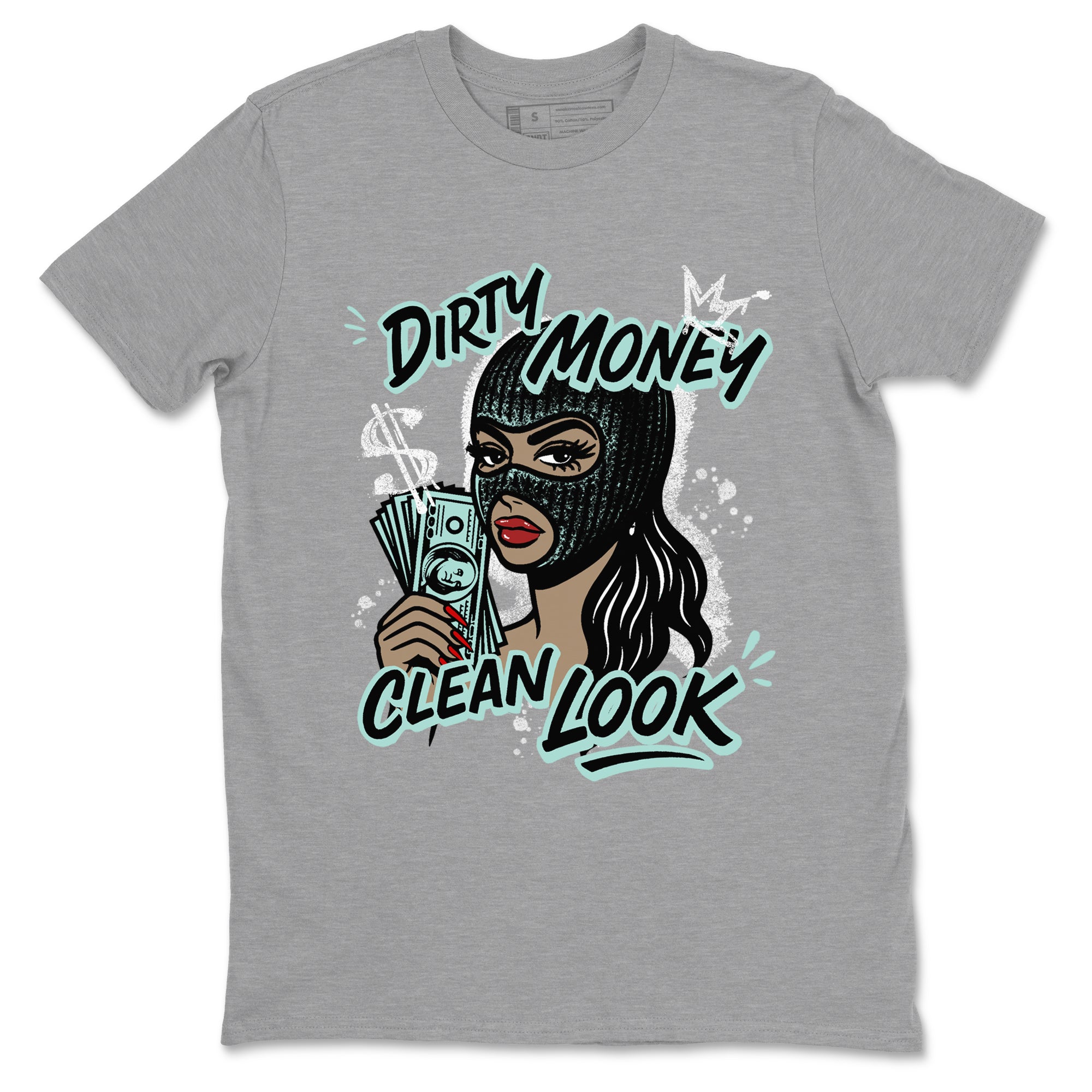 Dirty Money Clean Look sneaker match t-shirt styled to complete your fit with the Air Jordan 11 Igloo sneakers, shown in Heather Grey 2.