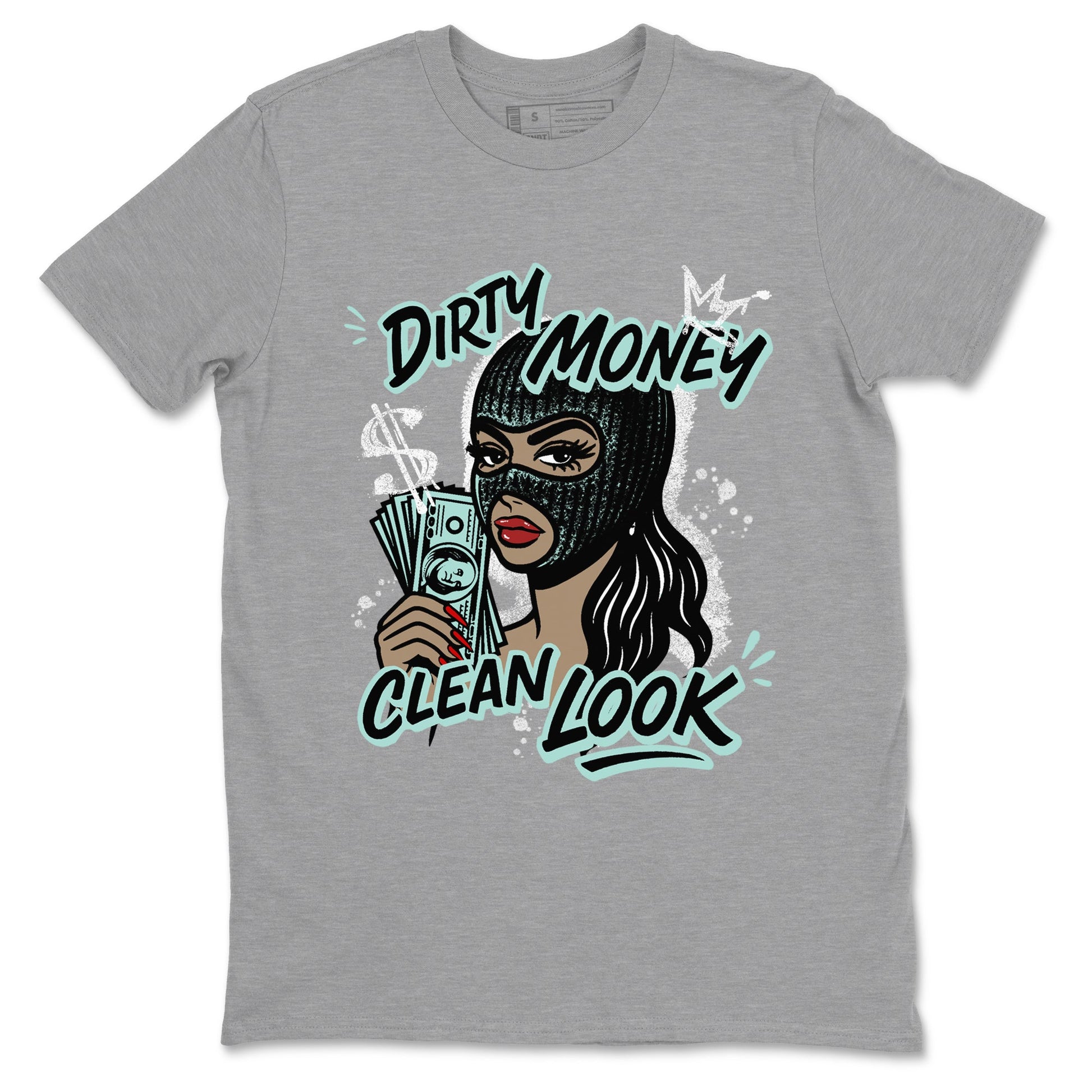 Dirty Money Clean Look sneaker match t-shirt styled to complete your fit with the Air Jordan 11 Igloo sneakers, shown in Heather Grey 2.