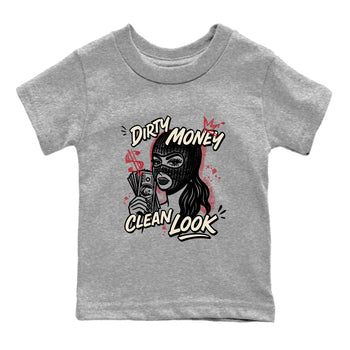 Sneaker match tees – Sneaker Tees To Match Air Jordan 4 Valentines Day Shoes – Dirty Money Clean Look Kids T-Shirt Heather Grey 2