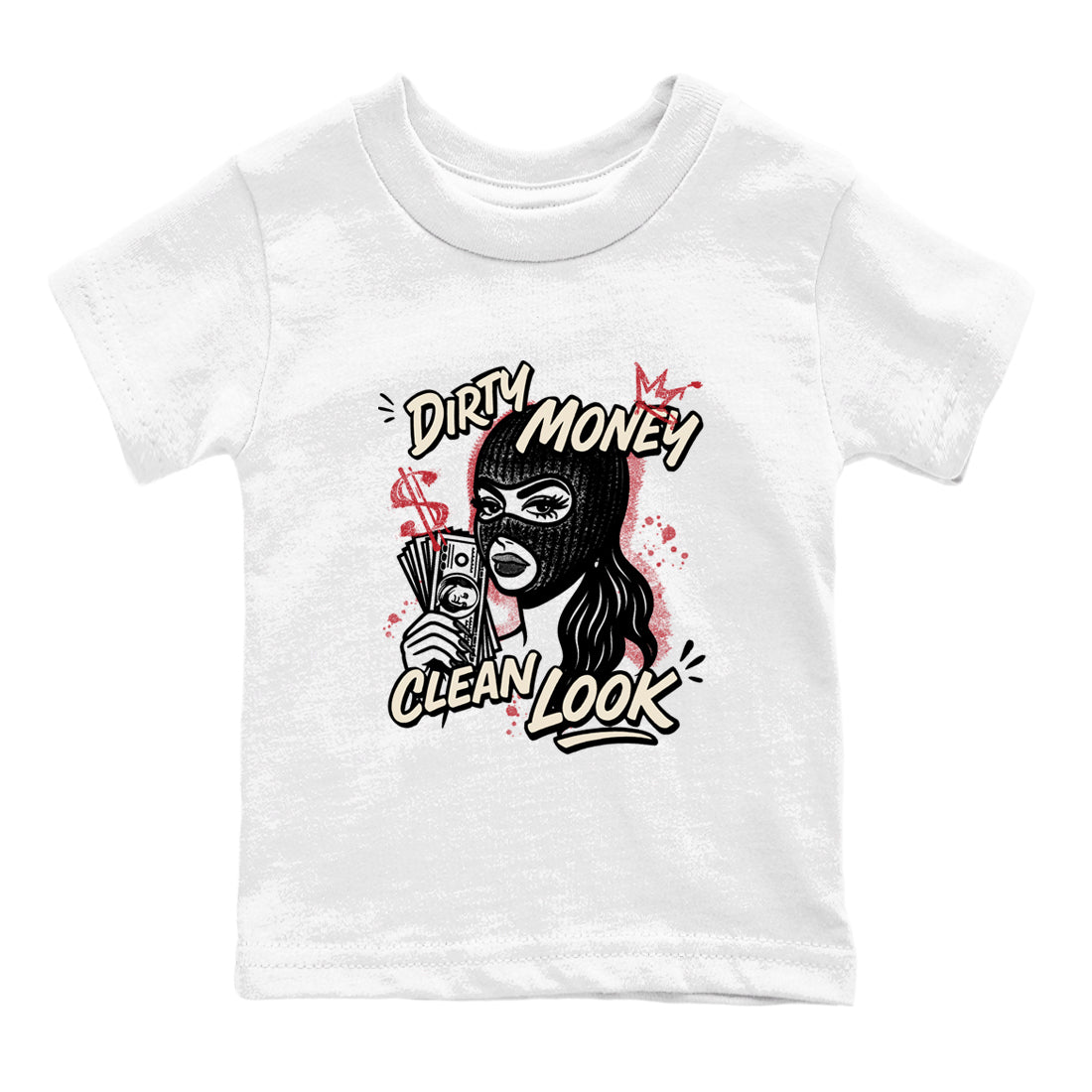 Sneaker match tees – Sneaker Tees To Match Air Jordan 4 Valentines Day Shoes – Dirty Money Clean Look Kids T-Shirt White 2