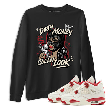 Sneaker match tees – Sneaker Tees To Match Air Jordan 4 Valentines Day Shoes – Dirty Money Clean Look Tee Black 1
