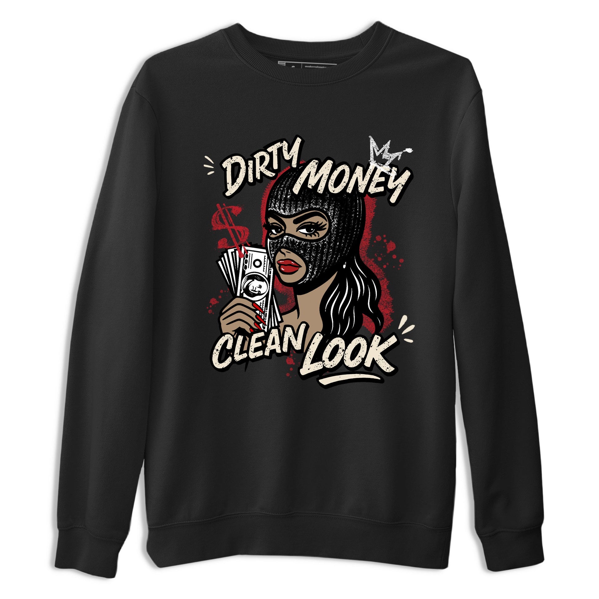 Sneaker match tees – Sneaker Tees To Match Air Jordan 4 Valentines Day Shoes – Dirty Money Clean Look Tee Black 2